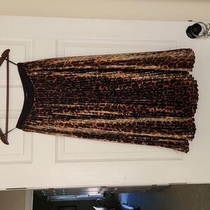 J Crew Pleated Leopard Skirt Size 0